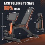 XCHIEF Adjustable Weight Bench - 1000 LBS Heavy Duty Foldable Workout Bench Press with Leg Extension and Preacher Pad, Flat/Incline/Decline, Sit Up Bench for Full Body Strength Training at Home Gym (Upgrade 1000LBS)