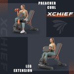 XCHIEF Adjustable Weight Bench - 1000 LBS Heavy Duty Foldable Workout Bench Press with Leg Extension and Preacher Pad, Flat/Incline/Decline, Sit Up Bench for Full Body Strength Training at Home Gym (Upgrade 1000LBS)