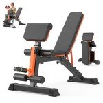 XCHIEF Adjustable Weight Bench - 1000 LBS Heavy Duty Foldable Workout Bench Press with Leg Extension and Preacher Pad, Flat/Incline/Decline, Sit Up Bench for Full Body Strength Training at Home Gym (Upgrade 1000LBS)