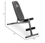 Marcy Exercise Utility Bench for Upright, Incline, Decline, and Flat Exercise SB-261W , Black , 42.00 x 19.00 x 51.00 inches