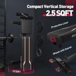 FLYBIRD Weight Bench, 1200lbs Capacity Adjustable Workout Bench with Detachable Headrest and Leg Support, Vertical Storage Space-Saving Exercise Bench for Home Gym- FB3000