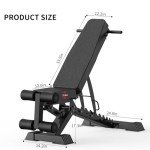 Adjustable Weight Bench, 1100 LB Weight Capacity Heavy-duty Workout Bench, Extended Head, and Neck Protection Design, Foldable Flat/Incline/Decline Exercise Multi-Purpose Bench for Home Gym
