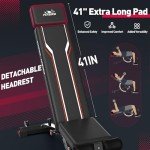 FLYBIRD Weight Bench, 1200lbs Capacity Adjustable Workout Bench with Detachable Headrest and Leg Support, Vertical Storage Space-Saving Exercise Bench for Home Gym- FB3000