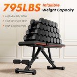 OLIXIS Weight Bench Adjustable Workout Bench for Home Gym, Foldable Bench Press for Full Body Exercise and Strength Training, Black