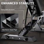 Adjustable Weight Bench, 1100 LB Weight Capacity Heavy-duty Workout Bench, Extended Head, and Neck Protection Design, Foldable Flat/Incline/Decline Exercise Multi-Purpose Bench for Home Gym