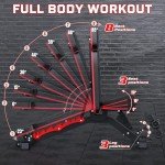 Fostoy 1200LBS Weight Bench, Heavy-Duty Workout Bench for Home Gym, Bench Press with Adjustable Extended Headrest, Strength Training Bench for Full Body Workout Incline Flat Decline Sit-up Bench