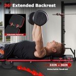 Fostoy Adjustable Weight Bench, 800/1200LBS Heavy Duty Workout Bench for Home Gym, Incline Decline Flat Bench Press Bench for Weight Lifting, Full Body Strength Training, Sit-up Benches, Extrem Stable (Black)