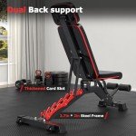 Fostoy Adjustable Weight Bench, 800/1200LBS Heavy Duty Workout Bench for Home Gym, Incline Decline Flat Bench Press Bench for Weight Lifting, Full Body Strength Training, Sit-up Benches, Extrem Stable (Black)