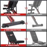Fostoy Adjustable Weight Bench, 800/1200LBS Heavy Duty Workout Bench for Home Gym, Incline Decline Flat Bench Press Bench for Weight Lifting, Full Body Strength Training, Sit-up Benches, Extrem Stable (Black)