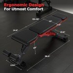 Fostoy Adjustable Weight Bench, 800/1200LBS Heavy Duty Workout Bench for Home Gym, Incline Decline Flat Bench Press Bench for Weight Lifting, Full Body Strength Training, Sit-up Benches, Extrem Stable (Black)