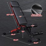 Fostoy 1200LBS Weight Bench, Heavy-Duty Workout Bench for Home Gym, Bench Press with Adjustable Extended Headrest, Strength Training Bench for Full Body Workout Incline Flat Decline Sit-up Bench