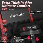 syedee Preacher Curl Bench, Seated Arm Isolated Barbell Dumbbell Bicep Station, Bicep Curl Machine with 2 Bar Holders for Home Gym (Red)