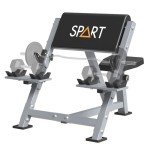 SPART Preacher Curl Bench, Seated Arm Isolated Barbell Dumbbell Bicep Station, Bicep Curl Machine with Bar Holder & Dumbbell Holder for Home Gym, Gray