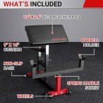 ER KANG Preacher Curl Bench, 350LBS Strength Training Biceps Bench for Home Gym, Adjustable Weight Bench with Wheels Moving, 24"×13" Arm Pad&Height Selectable Seat(2023 New Version)