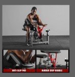 Mikolo Preacher Curl Bench, Plate Loaded Bicep Curl Machine, Bicep and Tricep Workout Equipment，2 in 1 Arm Training Machine for Home Gym