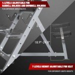 SPART Preacher Curl Bench, Seated Arm Isolated Barbell Dumbbell Bicep Station, Bicep Curl Machine with Bar Holder & Dumbbell Holder for Home Gym, Gray