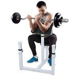 ZENY Preacher Curl Bench Arm Curl Weight Bench Weightlifting, Biceps Triceps Muscle Strength Training, Isolated Barbell Rack Stand Home Gym Equipment, Adjustable Height