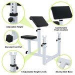 ZENY Preacher Curl Bench Arm Curl Weight Bench Weightlifting, Biceps Triceps Muscle Strength Training, Isolated Barbell Rack Stand Home Gym Equipment, Adjustable Height
