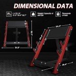 Mikolo Preacher Curl Bench, Seated Arm Isolated Barbell Dumbbell Bicep Station, Bicep Curl Machine with 2 Bar Holders for Home Gym (Red)