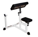 DF306 Pro Preacher Curl Bench – Fully Adjustable Seat and Pad for Isolated Bicep Training Home Gym – 500 LBS Capacity – Barbell Dumbbell Fitness Station for Strength Training by Deltech Fitness