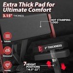 Mikolo Preacher Curl Bench, Seated Arm Isolated Barbell Dumbbell Bicep Station, Bicep Curl Machine with 2 Bar Holders for Home Gym (Red)