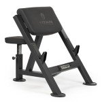 Titan Fitness Seated Preacher Curl Bench, Max Load 250 LB, Bicep Curl Support Training, Isolated Barbell Dumbell Ez Curl Specialty Bench