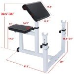 HSM Preacher Curl Weight Bench Max load 450lbs Strength Training Seated Arm Isolated Barbell Dumbbell Biceps Station Home Gym