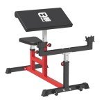 FAGUS H Adjustable Preacher Curl Bench, Strength Training Biceps Bench, Isolated Barbell Dumbbell Bicep Tricep Muscle Seated Bench, 440LBS Home Gym Fitness Equipment with Moving Wheels, Red