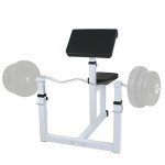 JungleA Adjustable Arm Preacher Curl Bench Machine w/Rack,Seated Arm Isolated Barbell Dumbbell Biceps Station for Home Gym Workout,Bicep Triceps Muscle Strength Training Weight Bench,550 Lbs Capacity