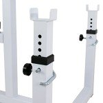 JungleA Adjustable Arm Preacher Curl Bench Machine w/Rack,Seated Arm Isolated Barbell Dumbbell Biceps Station for Home Gym Workout,Bicep Triceps Muscle Strength Training Weight Bench,550 Lbs Capacity