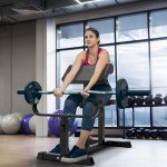 Uboway Preacher Curl Bench, Curl Bench for Weight Lifting, Preacher Curl Pad with Adjustble Height, Isolated Barbell Dumbbell Biceps Station, Roman Chair for Upper Limb Muscle for Home Gym