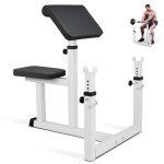 HomGarden Preacher Curl Weight Bench Adjustable for Arm Curling Strength Training, Isolated Barbell Dumbbell Bicep Tricep Muscle Seated Bench, 550LBS Home Gym Fitness Equipment