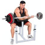 HomGarden Preacher Curl Weight Bench Adjustable for Arm Curling Strength Training, Isolated Barbell Dumbbell Bicep Tricep Muscle Seated Bench, 550LBS Home Gym Fitness Equipment