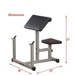 Body-Solid (PPB32X) Preacher Curl Bench with Adjustable Seat and Extra Wide Base for Bicep Workouts, High Tensile Strength, DuraFirm Padding - Weight Training Equipment