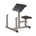 Body-Solid (PPB32X) Preacher Curl Bench with Adjustable Seat and Extra Wide Base for Bicep Workouts, High Tensile Strength, DuraFirm Padding - Weight Training Equipment