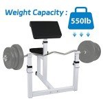 HomGarden Preacher Curl Weight Bench Adjustable for Arm Curling Strength Training, Isolated Barbell Dumbbell Bicep Tricep Muscle Seated Bench, 550LBS Home Gym Fitness Equipment