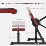 Soozier 2-in-1 Bicep Preacher Curl Bench with Adjustable Seat and Elbow Cushion, Plate Loaded Bicep Curl Machine & Tricep Extension Machine for Home Gym Workout