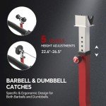 FAGUS H 2-IN-1 Preacher Curl Bench Hyperextension Roman Chair, Adjustable Strength Training Sit Up Gym Bench for Biceps Curl, Hyper Back Extension for Arms, Ab, Back and Glute Exercise Workouts, Red