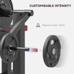 Soozier 2-in-1 Bicep Preacher Curl Bench with Adjustable Seat and Elbow Cushion, Plate Loaded Bicep Curl Machine & Tricep Extension Machine for Home Gym Workout