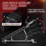 BODY RHYTHM Professional Sit-Up Bench with 4 Adjustable Heights and Reverse Crunch Handle, Adjustable Weight Bench and Flat, Incline & Decline Bench Press, Great Strength Training Slant Bench and Ab &
