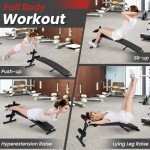 GYMAX Sit Up Bench, Decline Sit up Bench with 5-level Adjustable Height, 300lbs Capacity & Anti-slip Foot Pads, Foldable Ab Bench for Full Body Workout, Incline Slant Bench for Home Gym