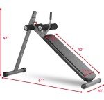 XMARK Adjustable Decline Abdominal Sit-up Bench, 12 Resistance Levels (Gray)