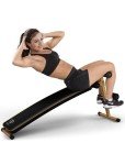 FitGoods Sit Up Bench, Adjustable Workout Bench for Ab Exercise, Curved Incline/Decline Slant Bench, Five Adjustment Levels, Great Home Gym Workout Equipment for Building Abs and Core Muscles