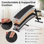 GYMAX Sit Up Bench, Decline Sit up Bench with 5-level Adjustable Height, 300lbs Capacity & Anti-slip Foot Pads, Foldable Ab Bench for Full Body Workout, Incline Slant Bench for Home Gym