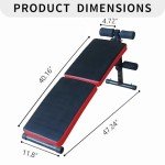 Folding Sit Up Bench, Adjustable Workout Bench for Ab Exercise, Curved Incline/Decline Slant Bench, Strength Training Weight Bench, Situps Abs Workout Equipment