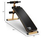 FitGoods Sit Up Bench, Adjustable Workout Bench for Ab Exercise, Curved Incline/Decline Slant Bench, Five Adjustment Levels, Great Home Gym Workout Equipment for Building Abs and Core Muscles