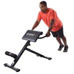 Stamina X Adjustable Ab, Back, and Core Strength Exercise Sit-Up Fitness Hyperextension Weight Bench for At-Home Workouts, Black