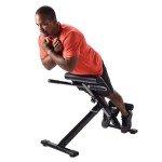 Stamina X Adjustable Ab, Back, and Core Strength Exercise Sit-Up Fitness Hyperextension Weight Bench for At-Home Workouts, Black