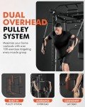 GMWD SmithΔ Machine, 2500LBS Dual Pulley Functional Trainer, Squat Rack with Cable Crossover System, Home Gym Trainer, Pull-Up Bar, Spotter Arms, Home Gym Equipment