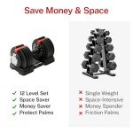 12-Level Adjustable Dumbbells Set - 52.5 LB